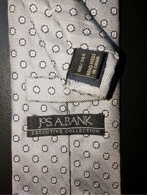 Jos A Bank Executive Collection Silk Tie Silver